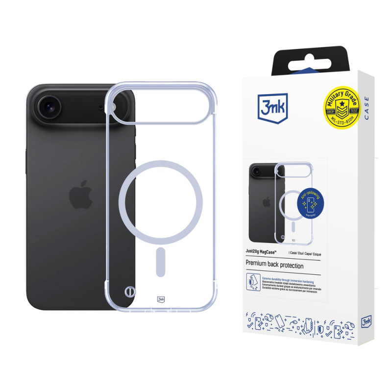 Funda 3MK Just20g MagCase para Apple iPhone Air, transparente
