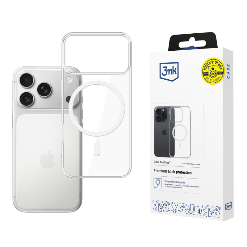 Funda 3MK Clear MagCase para Apple iPhone 17 Pro, transparente