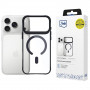 Funda 3MK Satin Armor MagCase para Apple iPhone 17 Pro, negra transparente