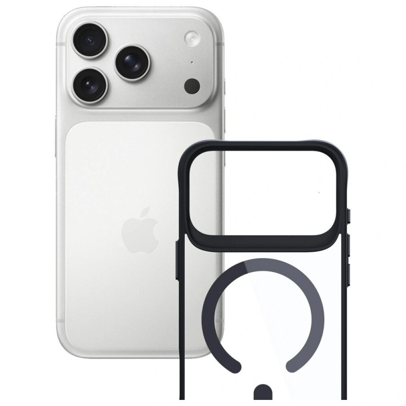 Funda 3MK Satin Armor MagCase para Apple iPhone 17 Pro, negra transparente