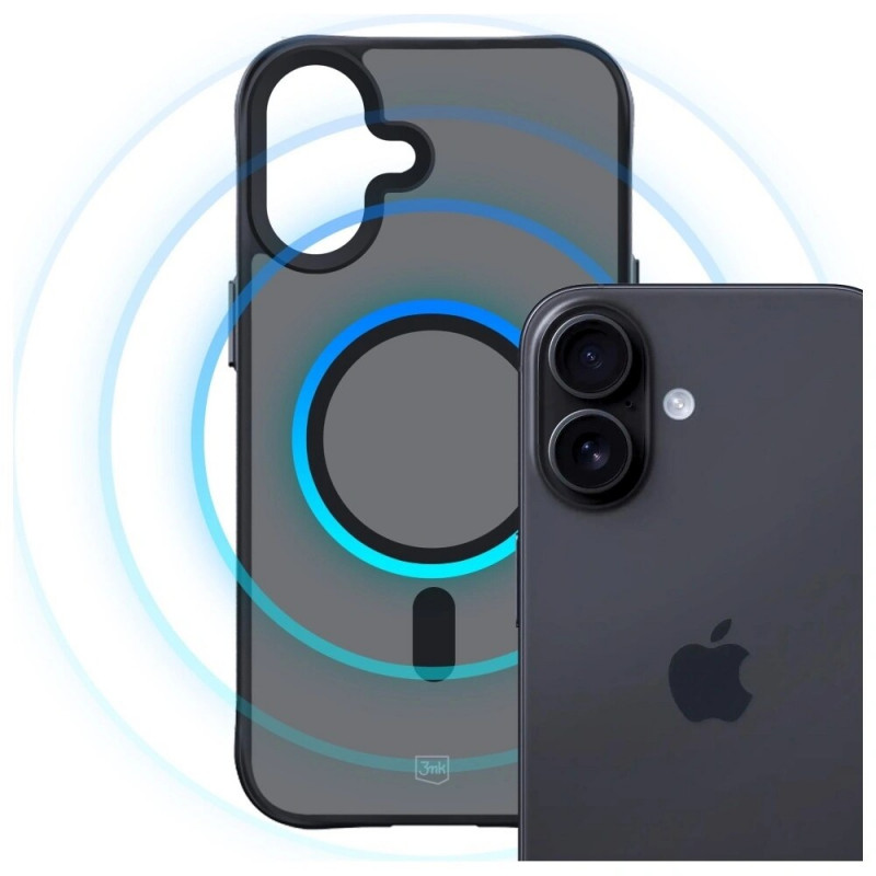 Funda 3MK Smoke Matt MagCase para Apple iPhone 17, negra