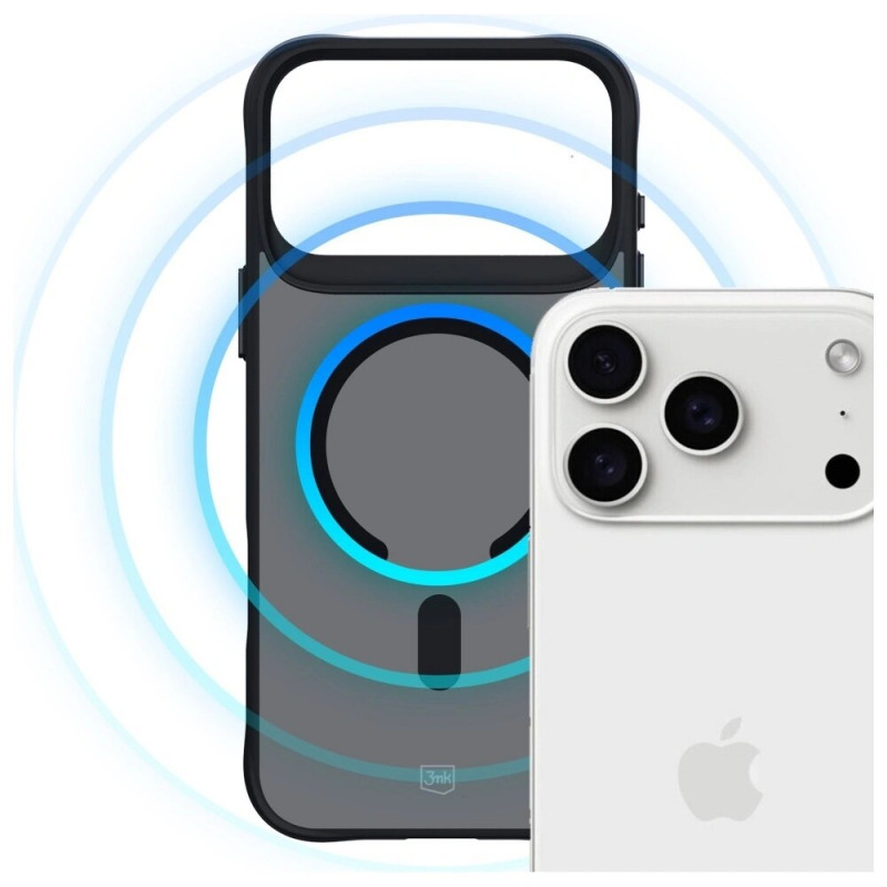 Funda 3MK Smoke Matt MagCase para Apple iPhone 17 Pro, negra
