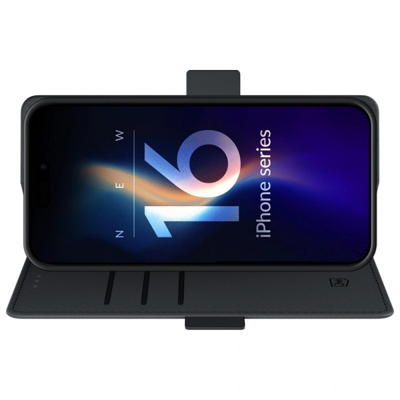 Funda cartera 3MK para Apple iPhone 17, negra