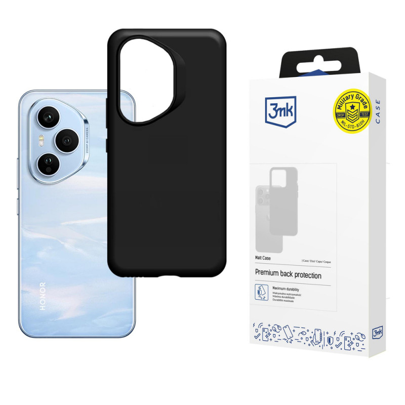 Funda 3MK Matt Case para Honor 400 Pro, negro mate