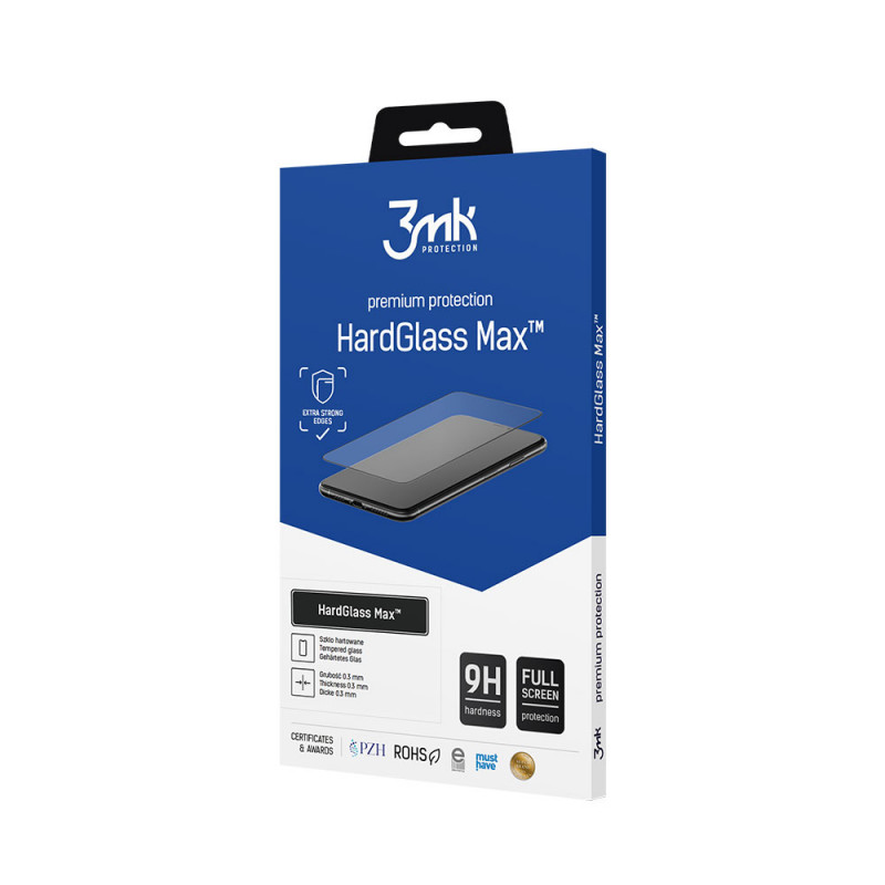 Protector de pantalla de cristal templado 3MK HardGlass Max para Apple iPhone 17 Pro, negro