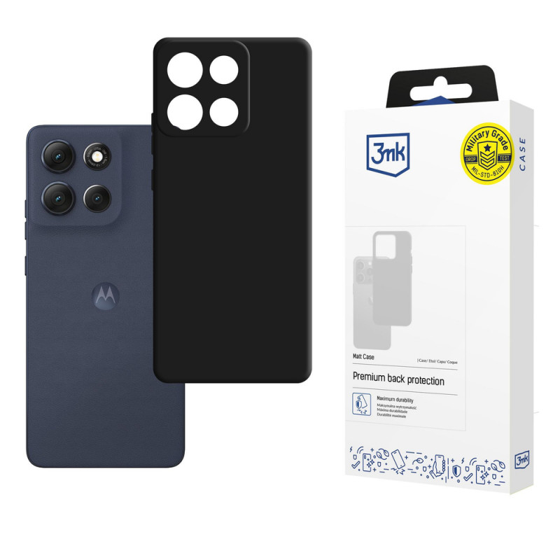 Funda 3MK Matt Case para Motorola Moto G86, negra