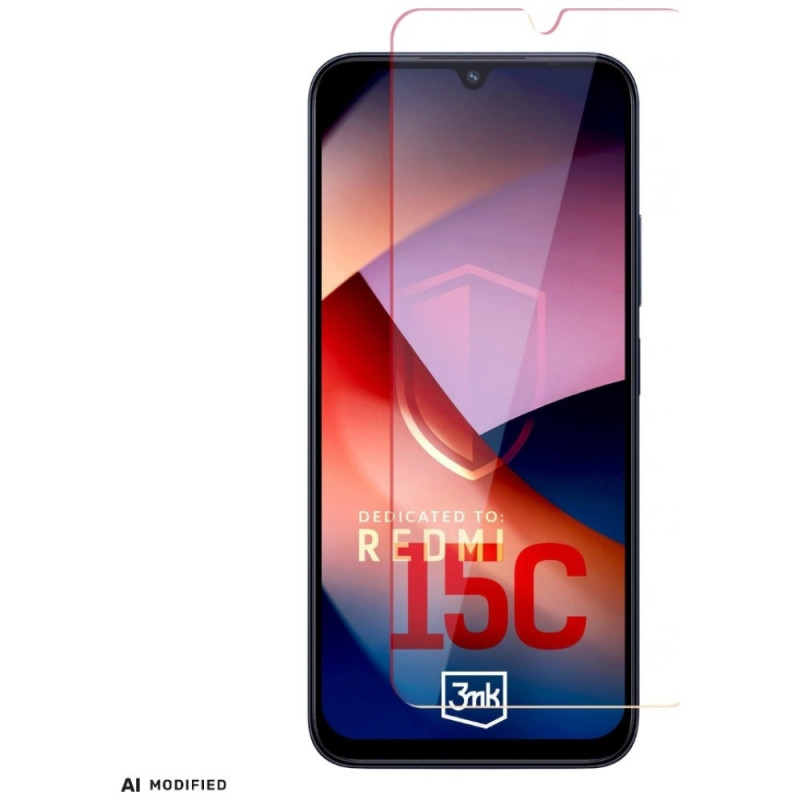 Cristal templado 3MK HardGlass para Redmi 15C 4G / 5G (171 mm) / Poco C85 4G