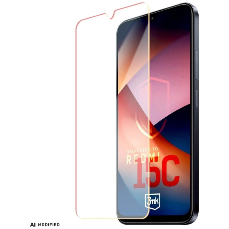 Cristal templado 3MK HardGlass para Redmi 15C 4G / 5G (171 mm) / Poco C85 4G