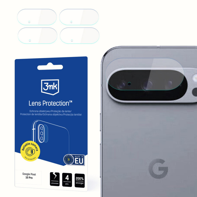Protector de lente de cámara 3MK Lens Protection para Google Pixel 10 Pro (4 uds)