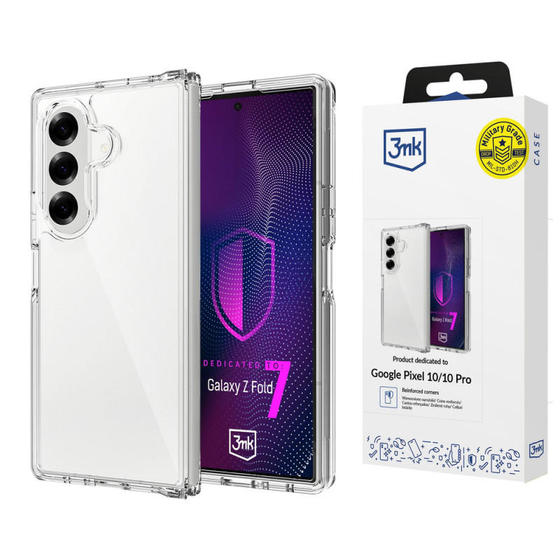 Funda 3MK Armor para Samsung Galaxy Z Fold 7, Transparente