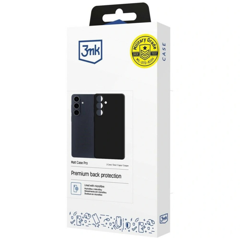 Funda protectora 3mk Matt Case Pro para Samsung Galaxy S26, negra
