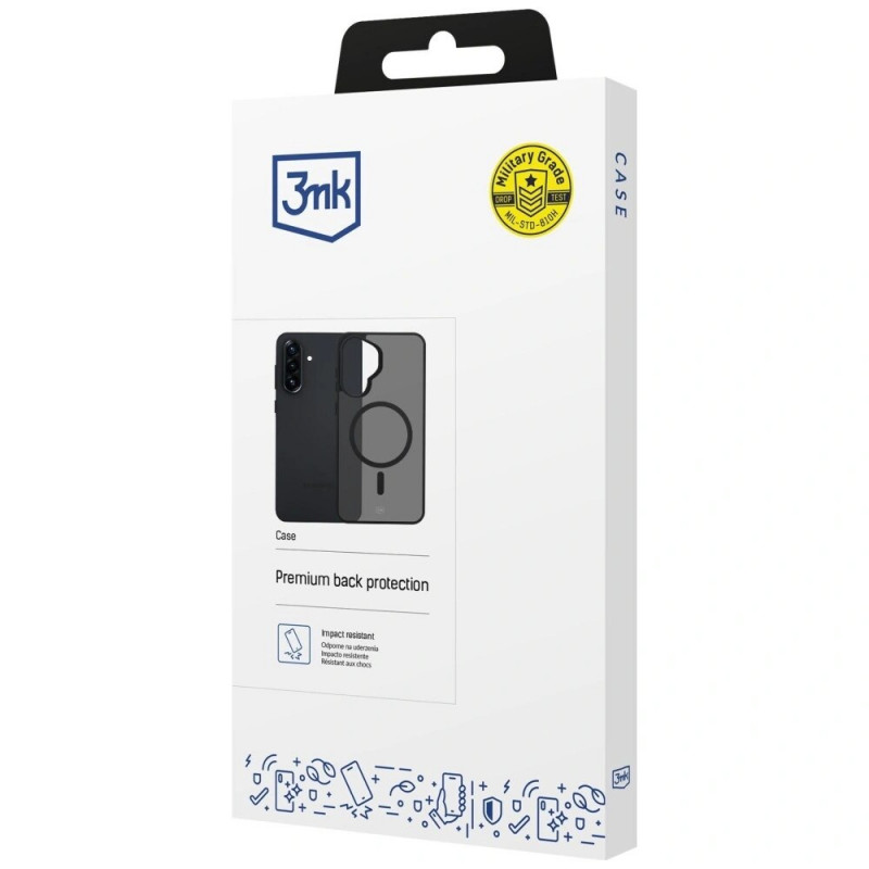 Funda para smartphone 3MK Smoke MagCase Samsung Galaxy A37, negro ahumado