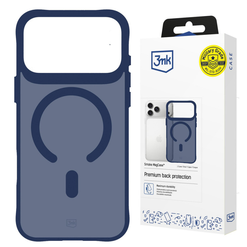 3MK Smoke MagCase para Apple iPhone 17 Pro, azul
