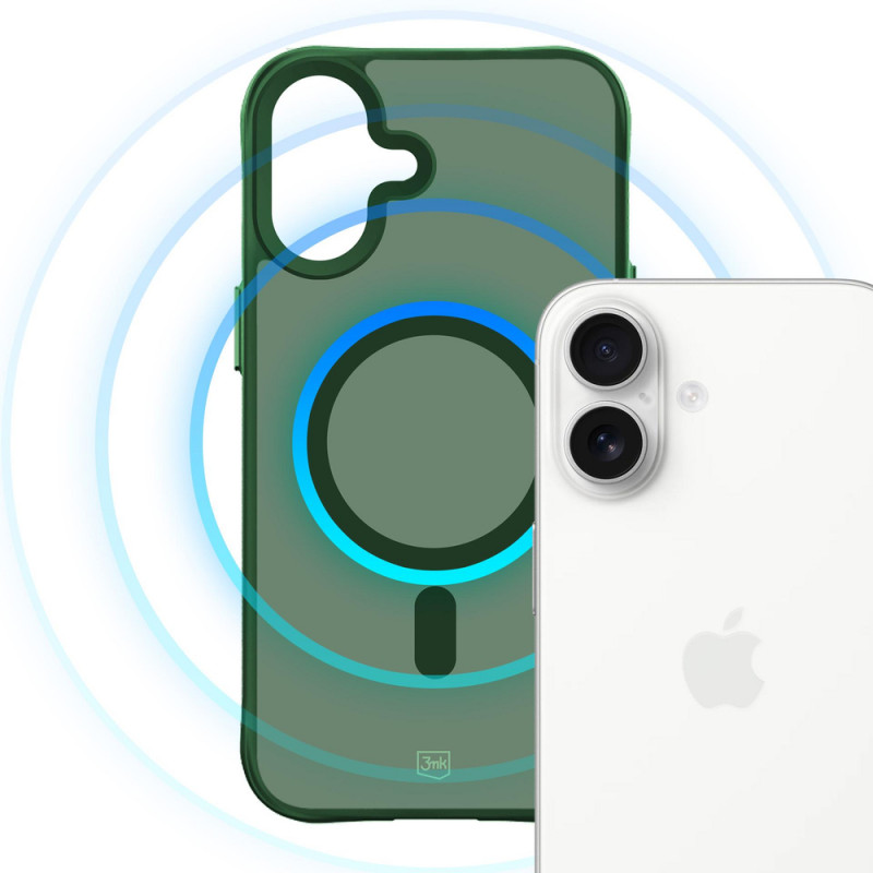 3MK Smoke MagCase para Apple iPhone 16, verde