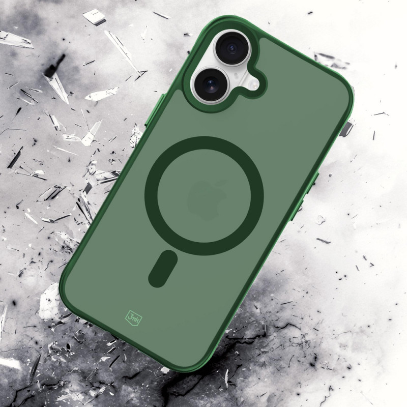 3MK Smoke MagCase para Apple iPhone 16, verde