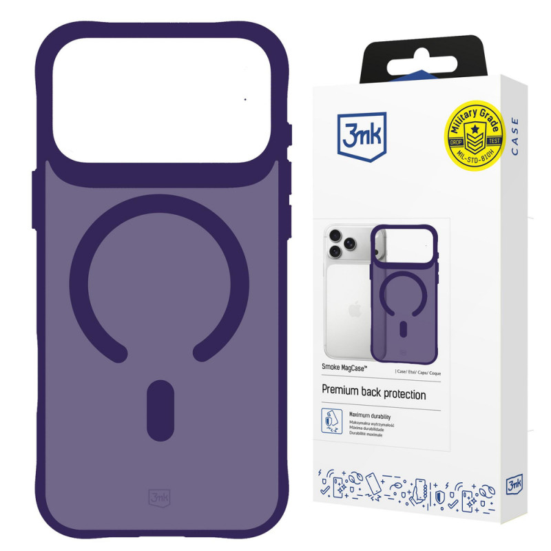 3MK Smoke MagCase para Apple iPhone 17 Pro, morado