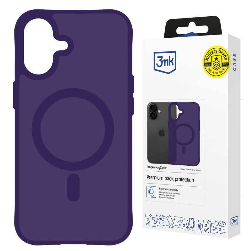 3MK Smoke MagCase para Apple iPhone 17, morado