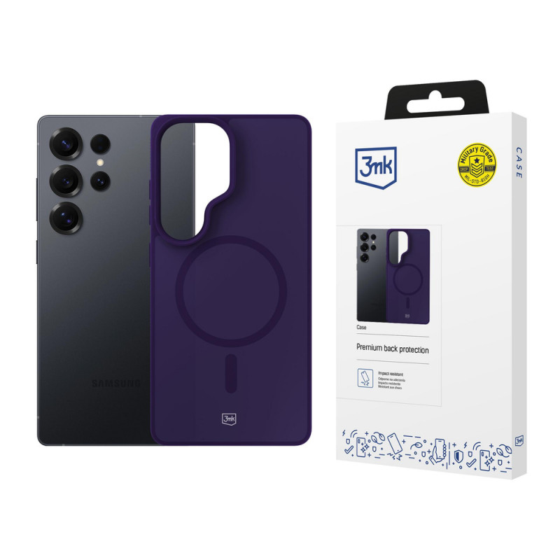 3MK Smoke MagCase para Samsung Galaxy S25 Ultra, morado