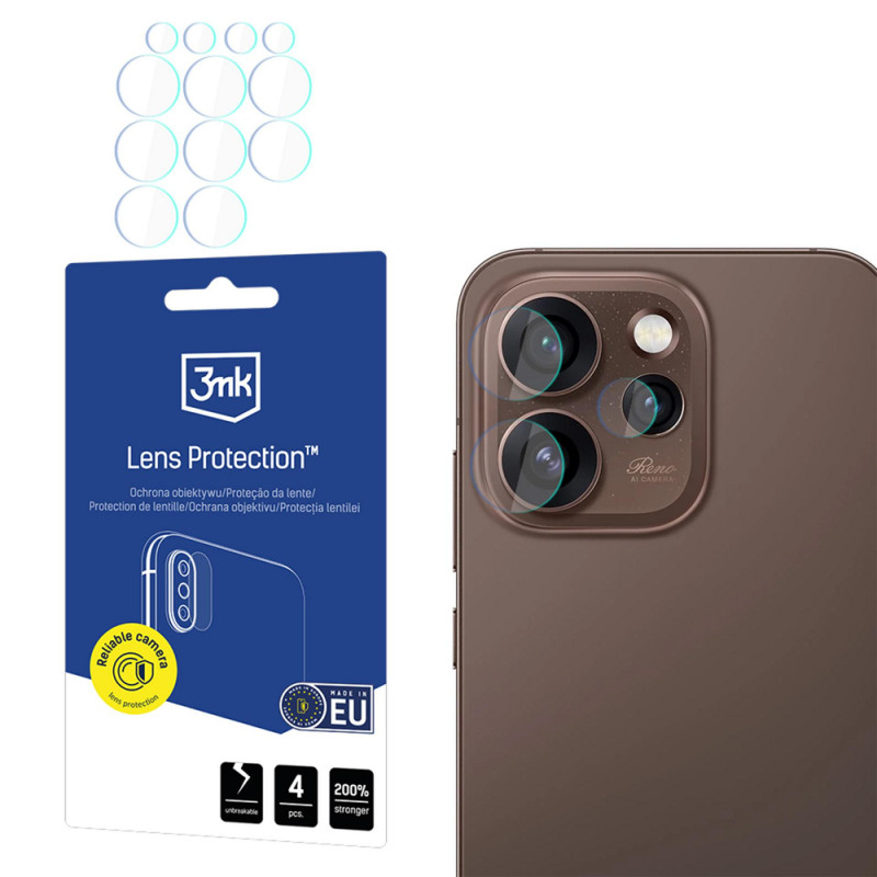 Protección de lentes 3MK (4 uds.) para Oppo Reno 15 Pro Max 5G (CPH2811)