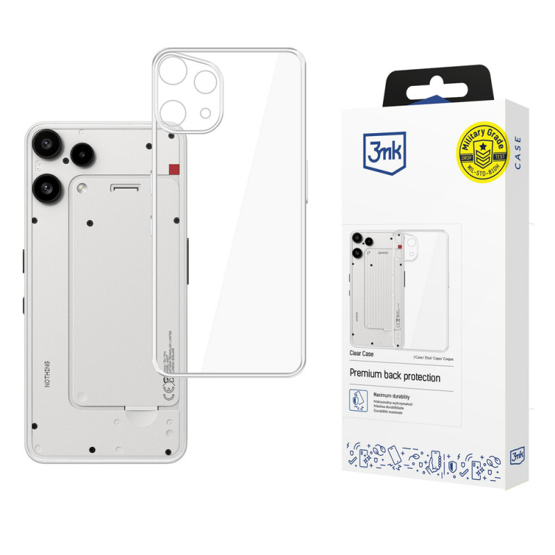 Funda transparente 3MK Clear Case para Nothing Phone (3a) Lite, transparente