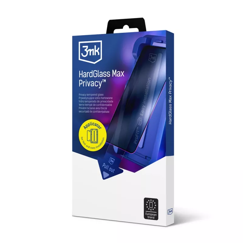 Protector de pantalla de privacidad de cristal templado 3MK HardGlass Max Privacy para Apple iPhone 16 Pro Max, negro