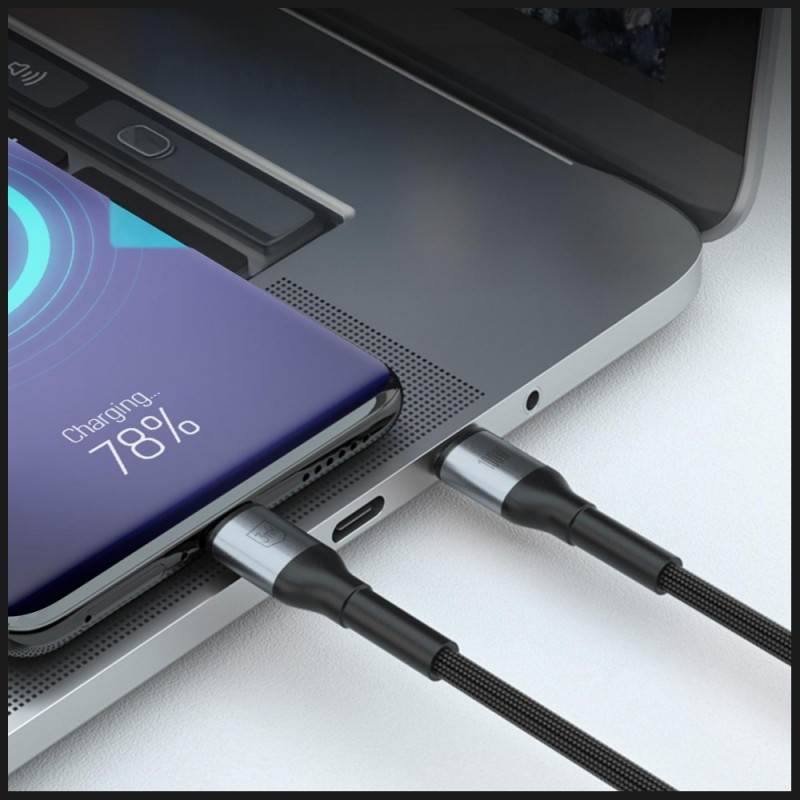 Cable 3MK Hyper Cable N-SERIES USB-C a USB-C, 1,5 m, 100 W, negro