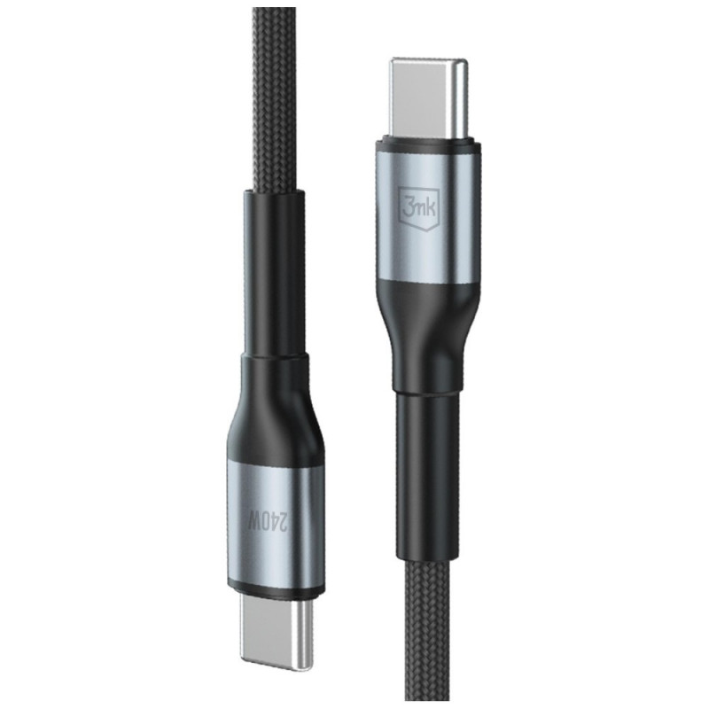 Cable 3MK Hyper Cable N-SERIES USB-C a USB-C, 1 m, 240 W, negro