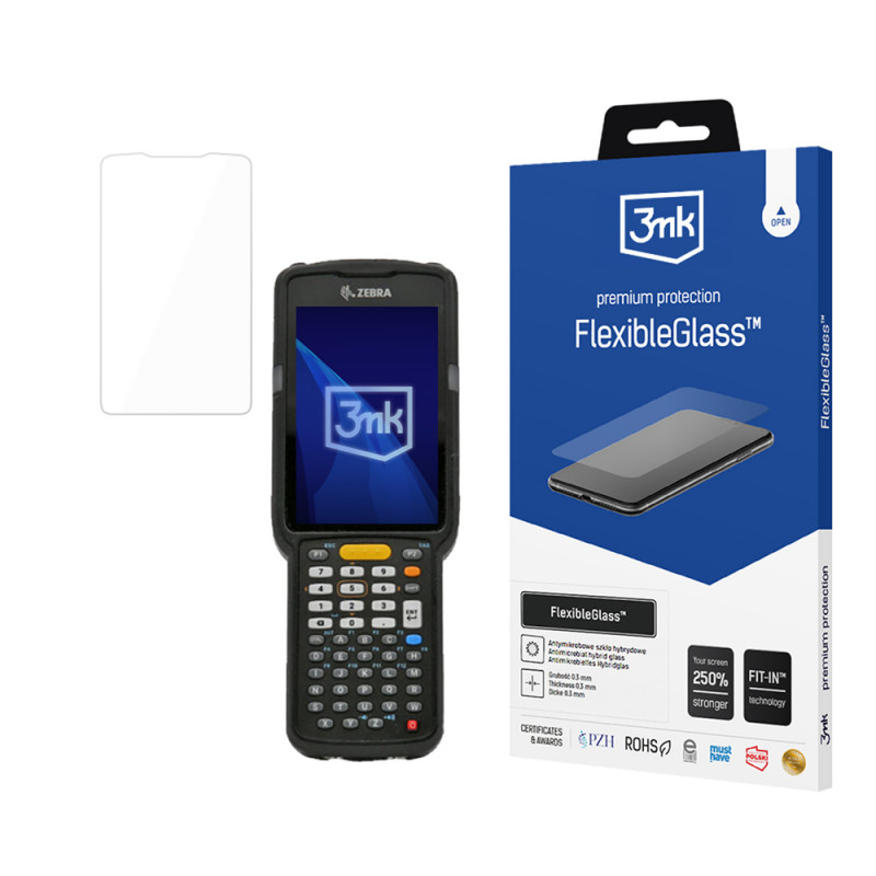 Protector de pantalla de cristal híbrido 3MK FlexibleGlass para Zebra MC3300