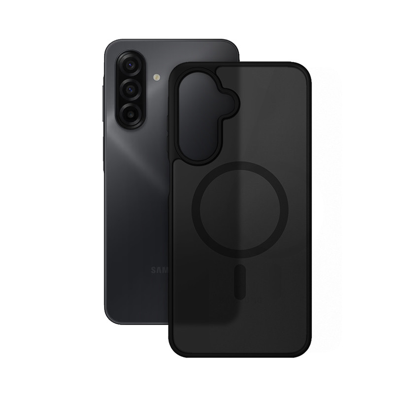Funda Crong Hybrid Matte Magnetic MagSafe para Samsung Galaxy A17, negra