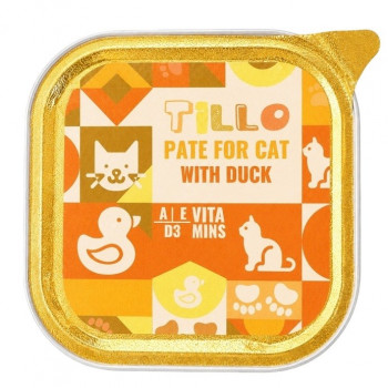 TILLO Alimento húmedo para gatos Pate Duck, 100 g