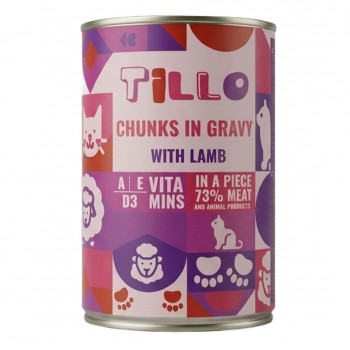 Comida húmeda para gatos TILLO Chunks in gravy Lamb, 415 g
