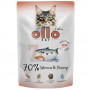 Sobre de comida para gatos Ollo n.º 7 con salmón y gambas, 85 g