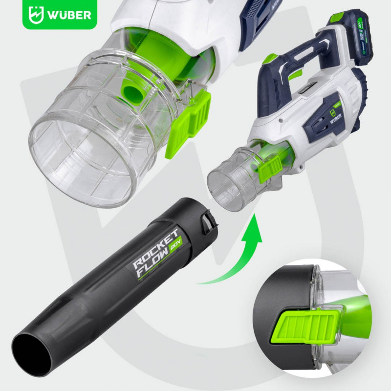 Soplador inalámbrico Wuber W04400, 20 V, 160 km/h