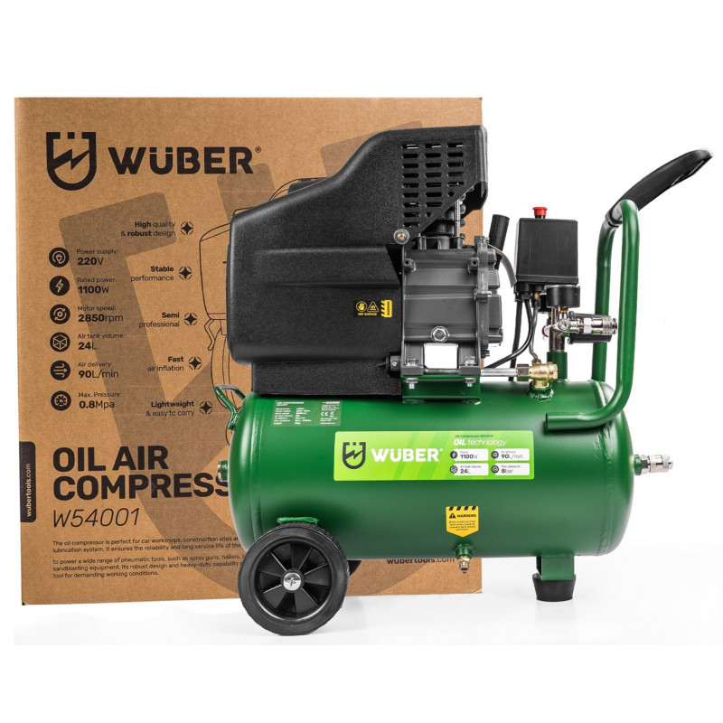 Compresor de aire de aceite Wuber W54001, 24 L