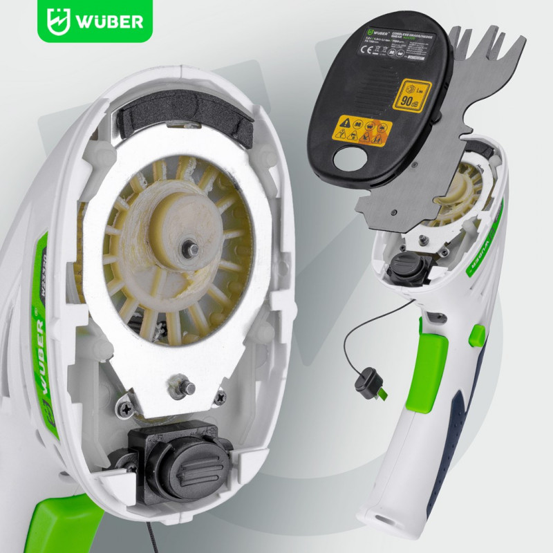 Cortasetos y cortacésped inalámbrico 2 en 1 Wuber W23320, 7,2 V, corte de 120 mm, USB-C