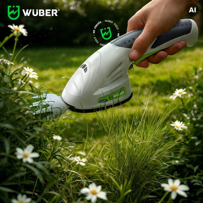 Cortasetos y cortacésped inalámbrico 2 en 1 Wuber W23320, 7,2 V, corte de 120 mm, USB-C