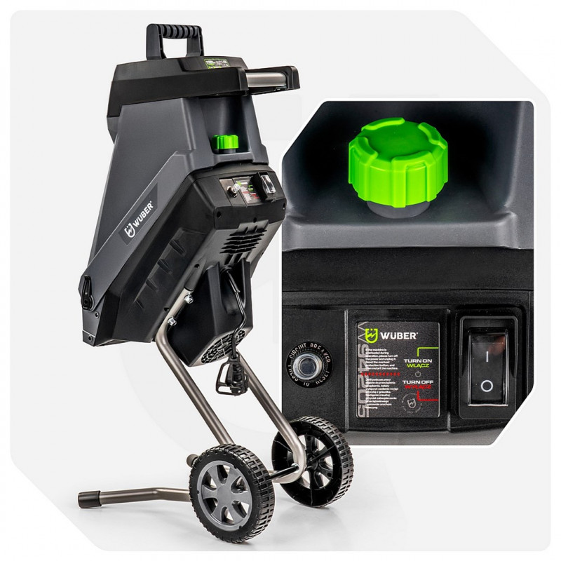 Trituradora eléctrica de cuchillas para ramas Wuber W94205, 2500 W, 45 L