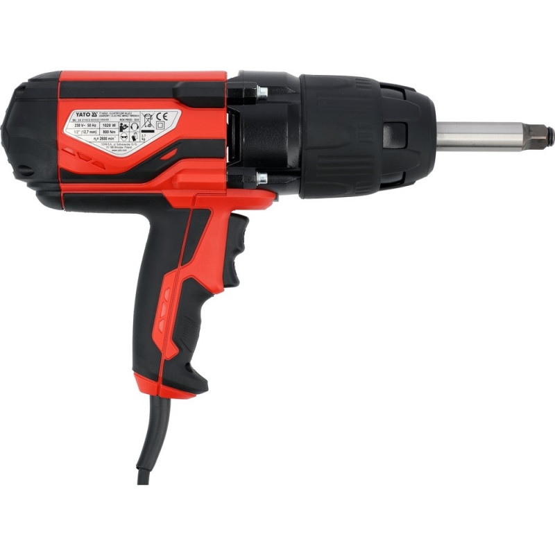 Llave de impacto eléctrica YATO 1/2" 1020 W / 800 Nm YT-82022