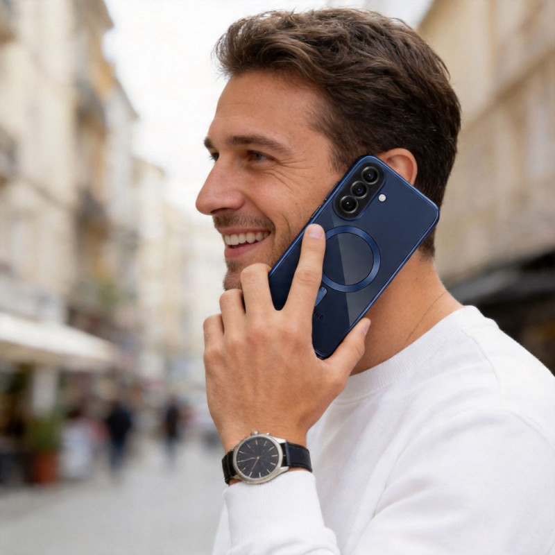 Funda Tech-Protect MagFlex MagSafe para Samsung Galaxy A57 5G, azul marino