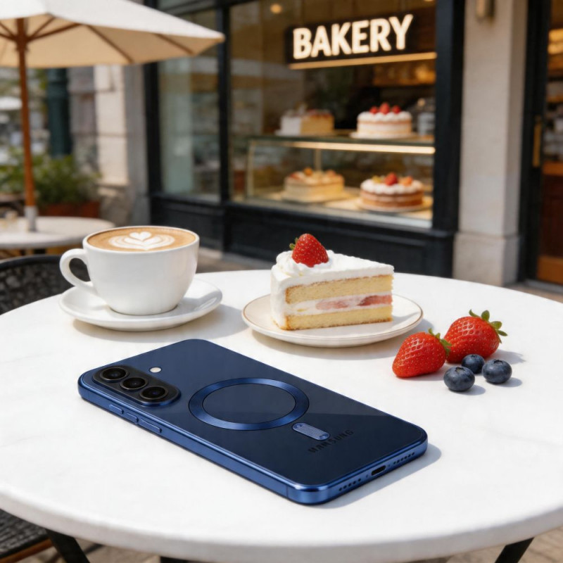 Funda Tech-Protect MagFlex MagSafe para Samsung Galaxy A57 5G, azul marino