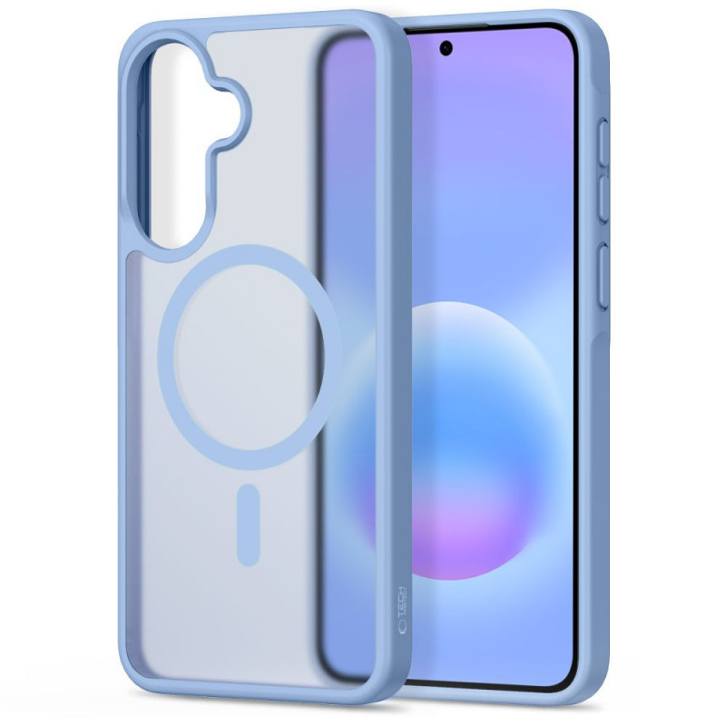 Funda Tech-Protect Magmat MagSafe para Samsung Galaxy A57 5G, azul hielo mate