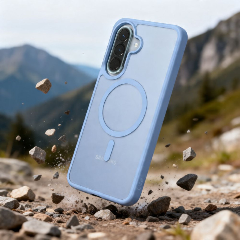 Funda Tech-Protect Magmat MagSafe para Samsung Galaxy A57 5G, azul hielo mate