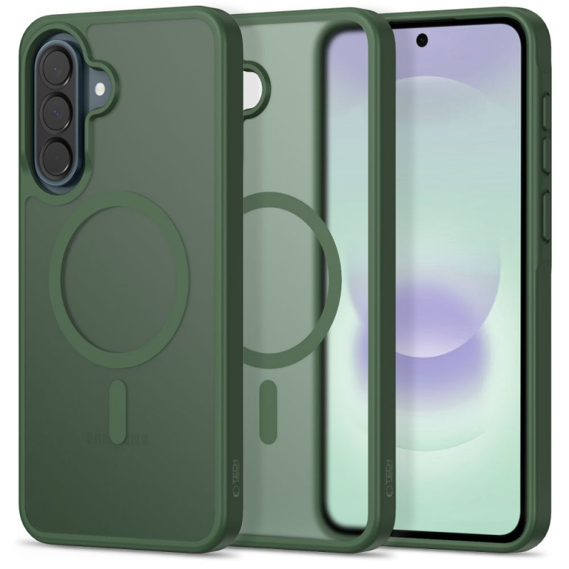 Funda Tech-Protect Magmat MagSafe para Samsung Galaxy A36 / A56 / A37 5G, verde mate