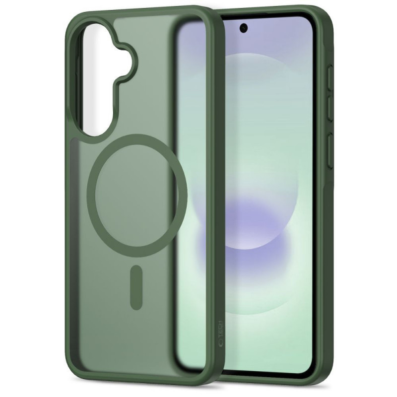 Funda Tech-Protect Magmat MagSafe para Samsung Galaxy A36 / A56 / A37 5G, verde mate