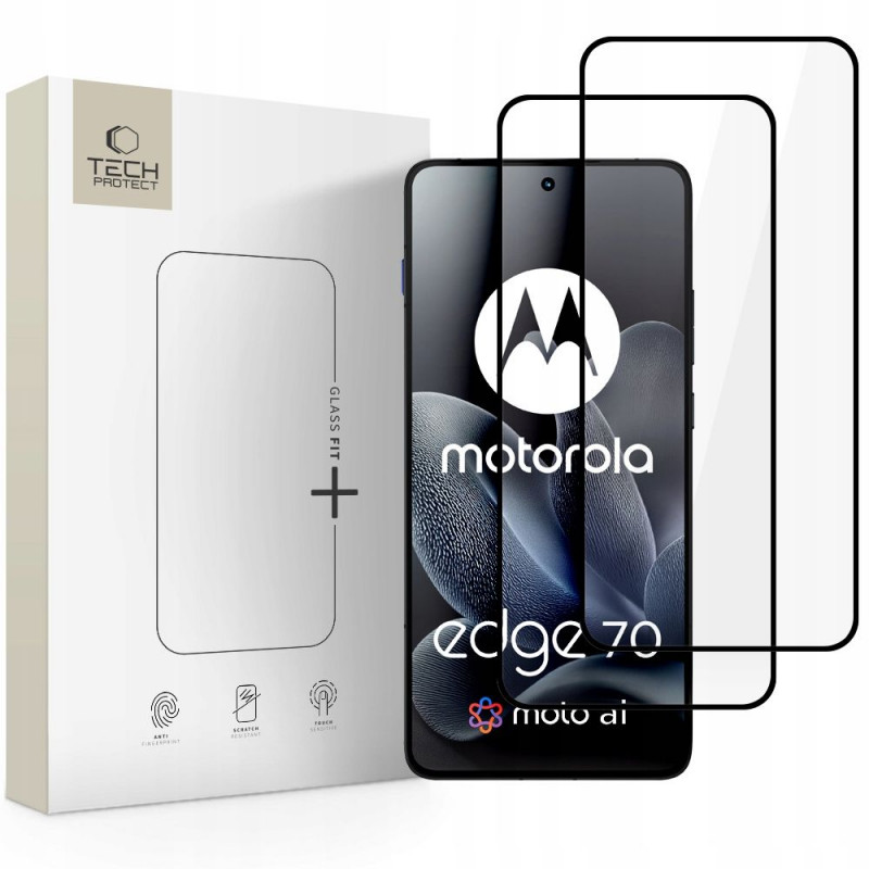 Tech-Protect Glass Fit+ Vidrio Templado para Motorola Edge 70 5G (2 uds.), Negro