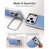 Funda ESR Leather Kickstand MagSafe para Apple iPhone 17 Pro / 18 Pro, azul claro