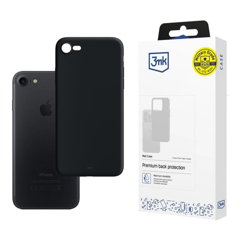 Funda para smartphone 3MK Matt Case Apple iPhone SE 2022/SE 2020/8/7, negra