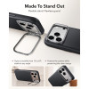 Funda ESR Leather Kickstand MagSafe para Apple iPhone 17 Pro Max / 18 Pro Max, negra
