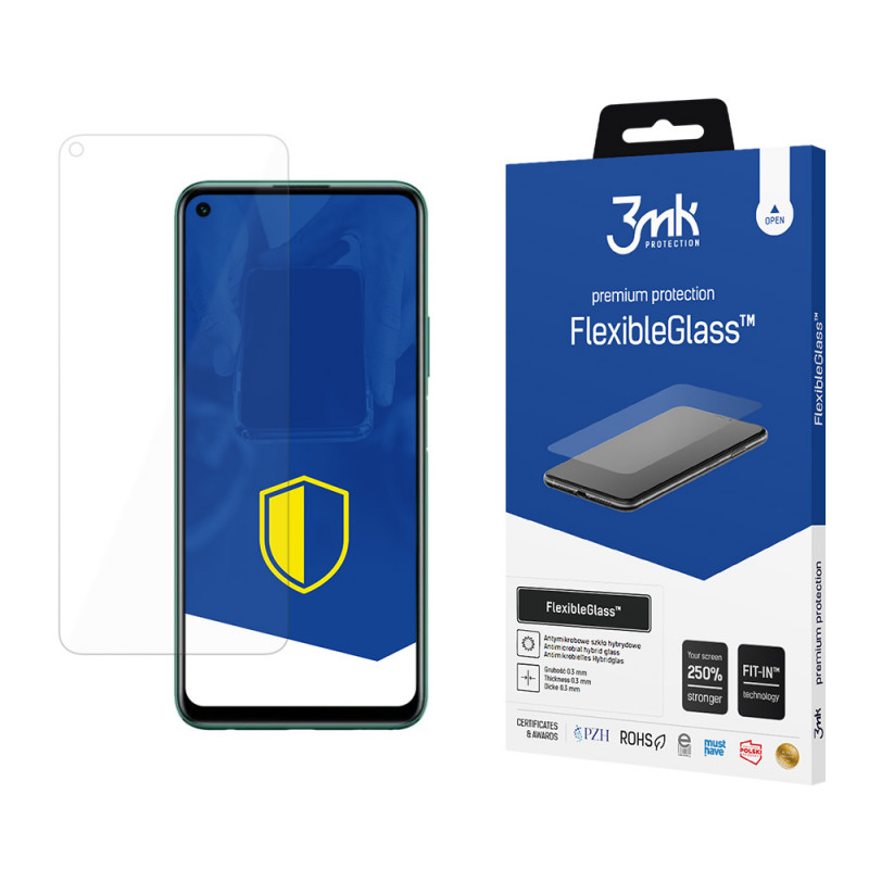 Protector de pantalla de cristal híbrido 3MK FlexibleGlass para Huawei P40 Lite 5G