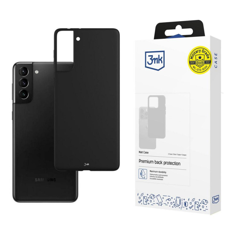 Funda 3MK Matt Case para Samsung Galaxy S21+ Plus 5G, negra